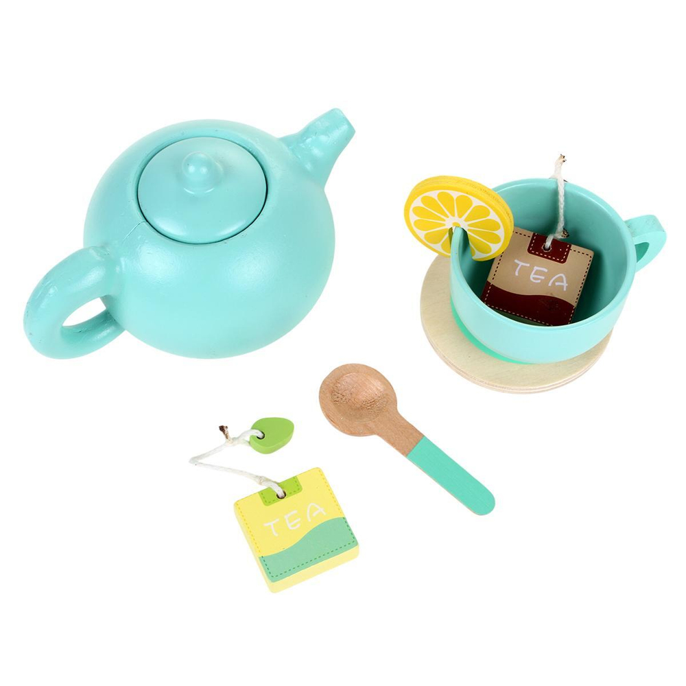 Набор деревянный чайная посуда и сладости, коробка C-41653