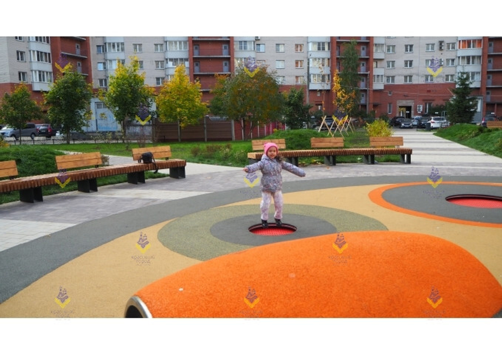 Круглый батут Ø160 (прыж. пов. Ø91) красный