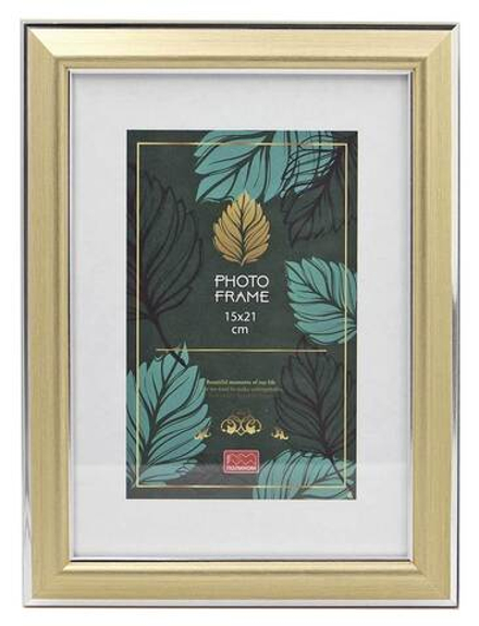 Фоторамка пластик 15х21 см Мираж белое золото