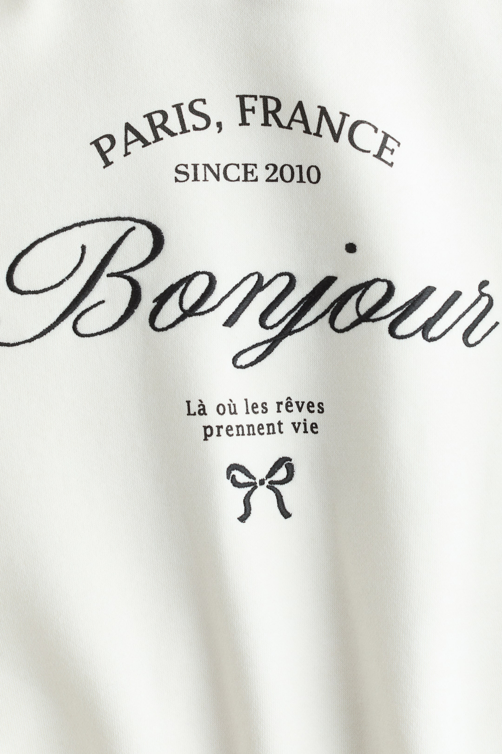 H&M Толстовка с капюшоном и принтом, белый