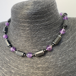 Чокер «Амулет силы» с аметистом и шунгитом