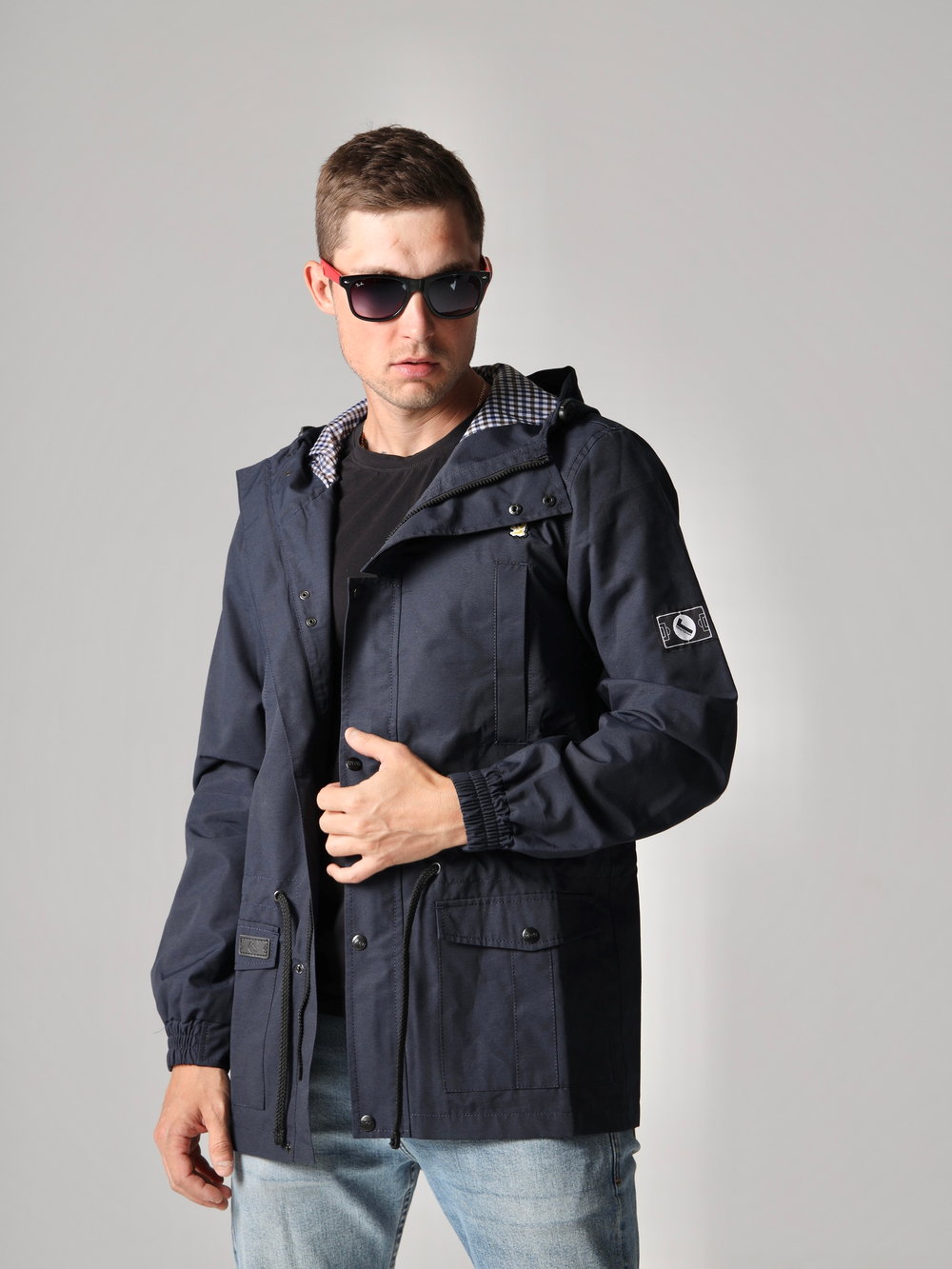 Парка мужская осень осенняя Город Горький синяя желтый олень вышивка