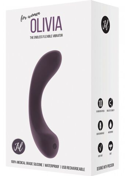 Фиолетовый гнущийся вибратор Olivia - 15,6 см. (Цвет: фиолетовый)