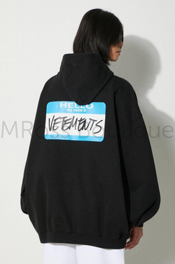 Худи Vetements My Name Is черного цвета