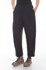 СВОБОДНЫЕ БРЮКИ ИЗ СЕРОГО ВОЛНИСТОГО ХЛОПКА