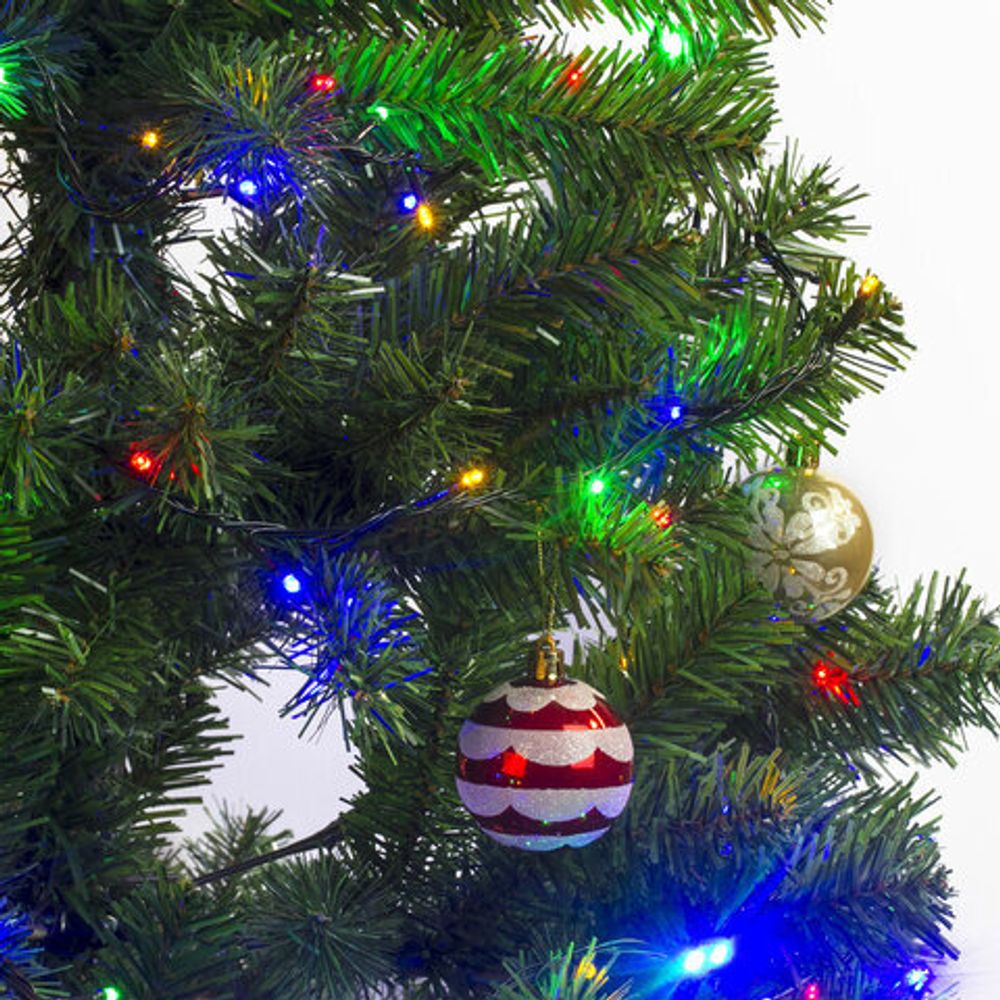 Электрогирлянда-нить комнатная "Стандарт" 10 м, 100 LED, мультицветная, 220V, контроллер, ЗОЛОТАЯ СКАЗКА, 591357