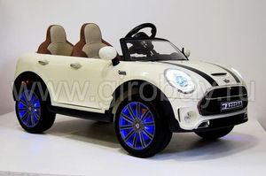 Детский электромобиль River Toys MiniCooper A222AA бежевый