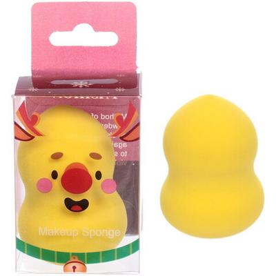 Спонж для контуринга «Your beauty», цвет нежно - желтый, в пластиковой коробке, 6*2,5см