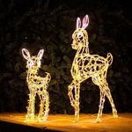 светодиодные фигуры - мама Олениха и маленький олененок