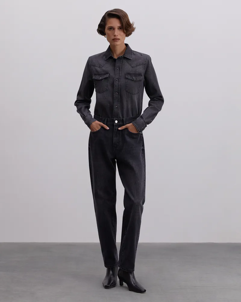 Черные джинсы-багги