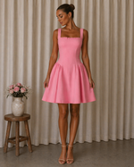 Платье корсетное мини из денима-стрейч