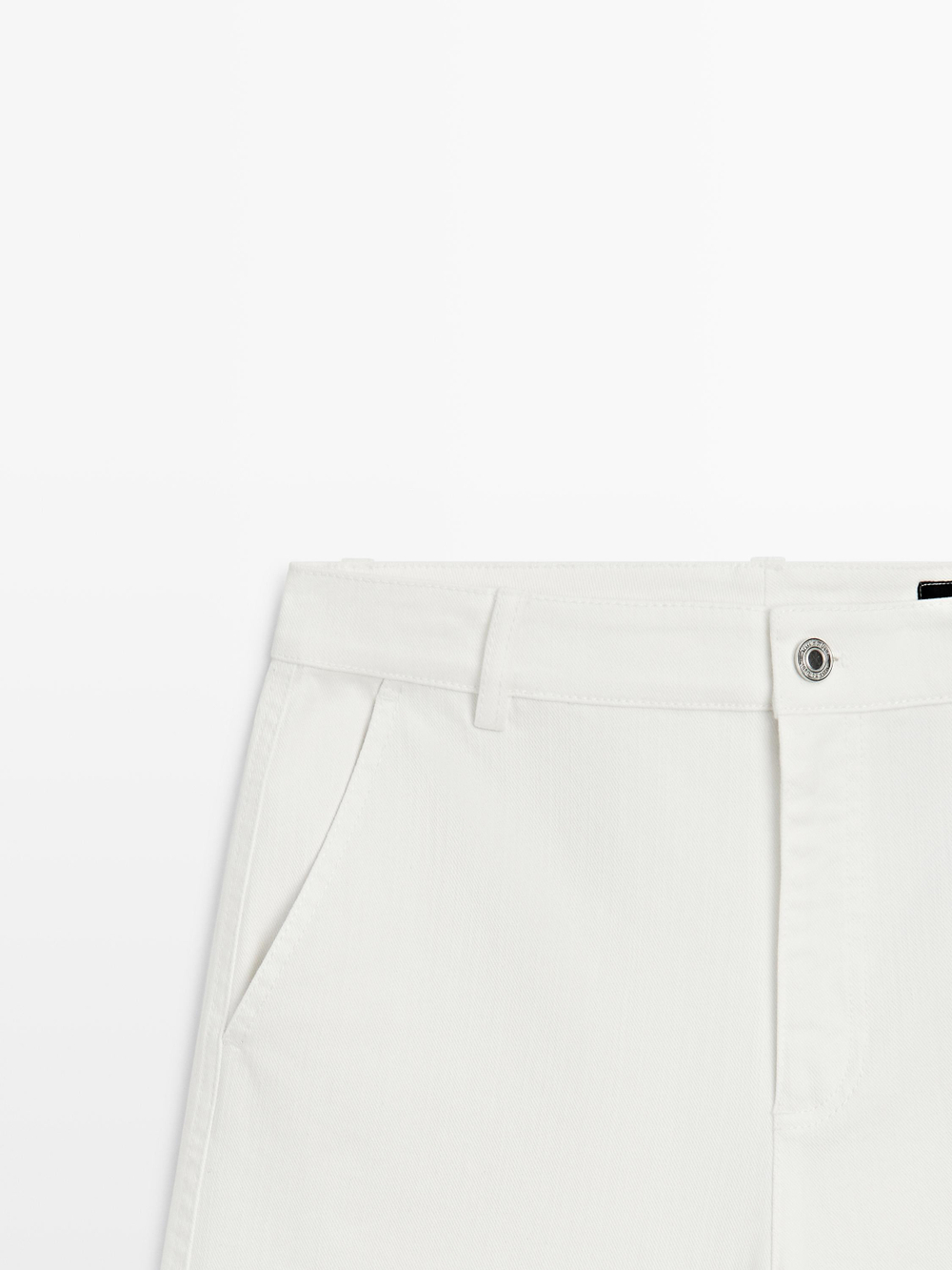 Massimo Dutti Джинсы-палаццо с высокой талией, белый