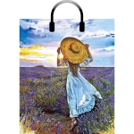 Пакет ПЭ с пластмассовыми ручками 38+3см(Лавандовое поле) Артпл (комплект 10 шт)