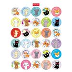 Наклейки бумажные поощрения и оценки, НАБОР 4 листа, 115 наклеек, "Зверушки", HATBER, 4Н6н