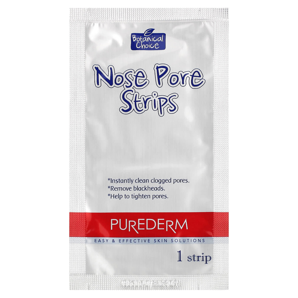 Purederm, Полоски для пор в носу, древесный уголь`` 6 полосок