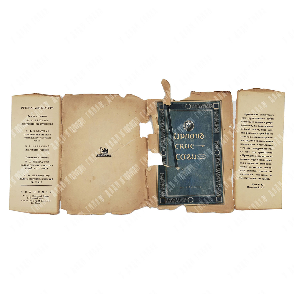 Ирландские саги. Перевод А. А. Смирнова, Иллюстрации А. Ушина. Л.: Academia, 1929.