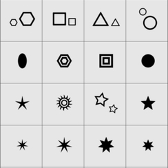 Большая коллекция трафаретов X-COLOR - Геометрия 24шт.