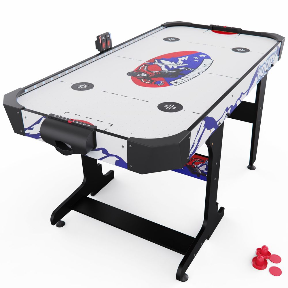 Игровой стол – аэрохоккей с подсветкой DFC Championship 53&amp;quot; 135 х 65 см, складной, белый