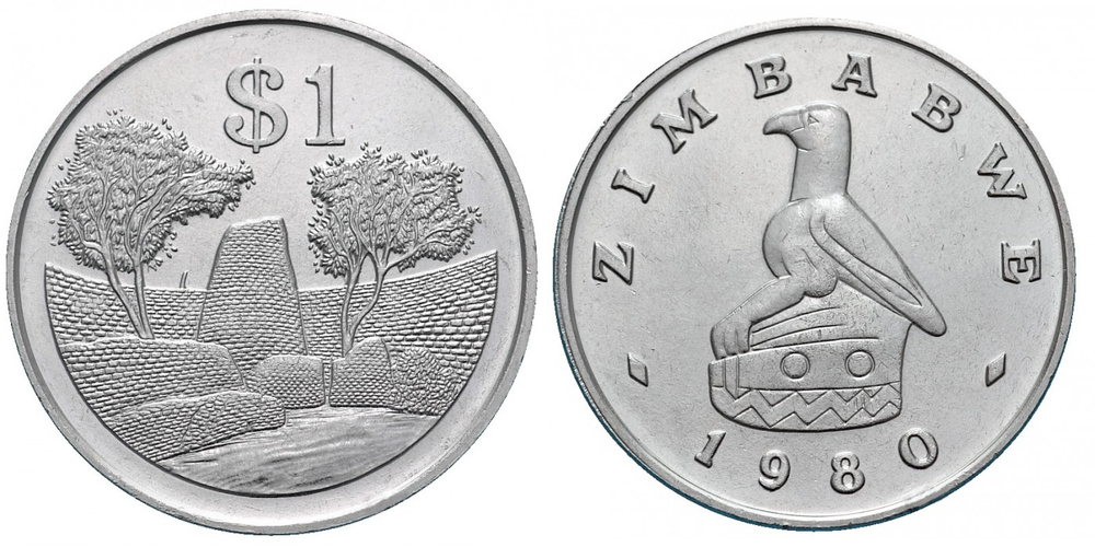 Зимбабве 1 доллар, 1980 - 1997 Большой Зимбабве XF