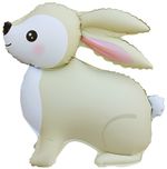 Шар 3D (24''/61 см) Фигура, Лесной Зайка, Кремовый, Сатин, 1 шт. в уп.
