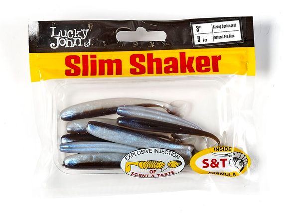 Виброхвосты съедобные LJ Pro Series SLIM SHAKER 3in (7,6 см), цв. T46, 9 шт.