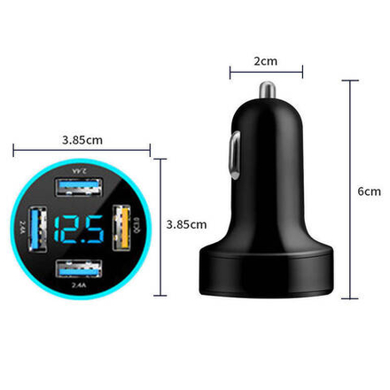 Автомобильная зарядка TDS TS-CAU71 QC3.0+3*USB с вольтметром