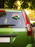 Наклейка на авто С днем Победы танк