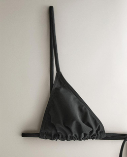 ZARA HOME БИКИНИ ТОП С ТРЕУГОЛЬНЫМИ ЧАШКАМИ, ЧЕРНЫЙ