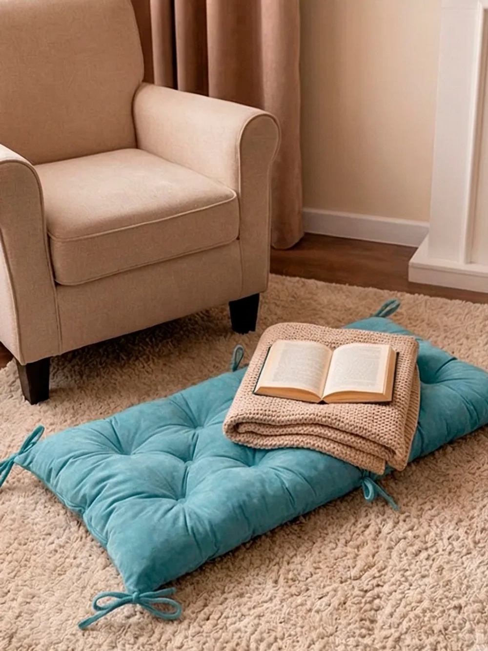 Подушка на скамью, подоконник, обувницу 100х45 см