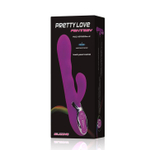 Перезаряжаемый вибратор Fantasy с клиторальным отростком - 22,5 см. (Цвет: лиловый)