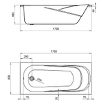 Ванна акриловая Santek Касабланка 170х80 пристенная (1.WH30.2.441)