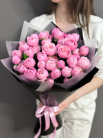 Букет из 9 кустовых пионовидных роз "Силва Пинк"