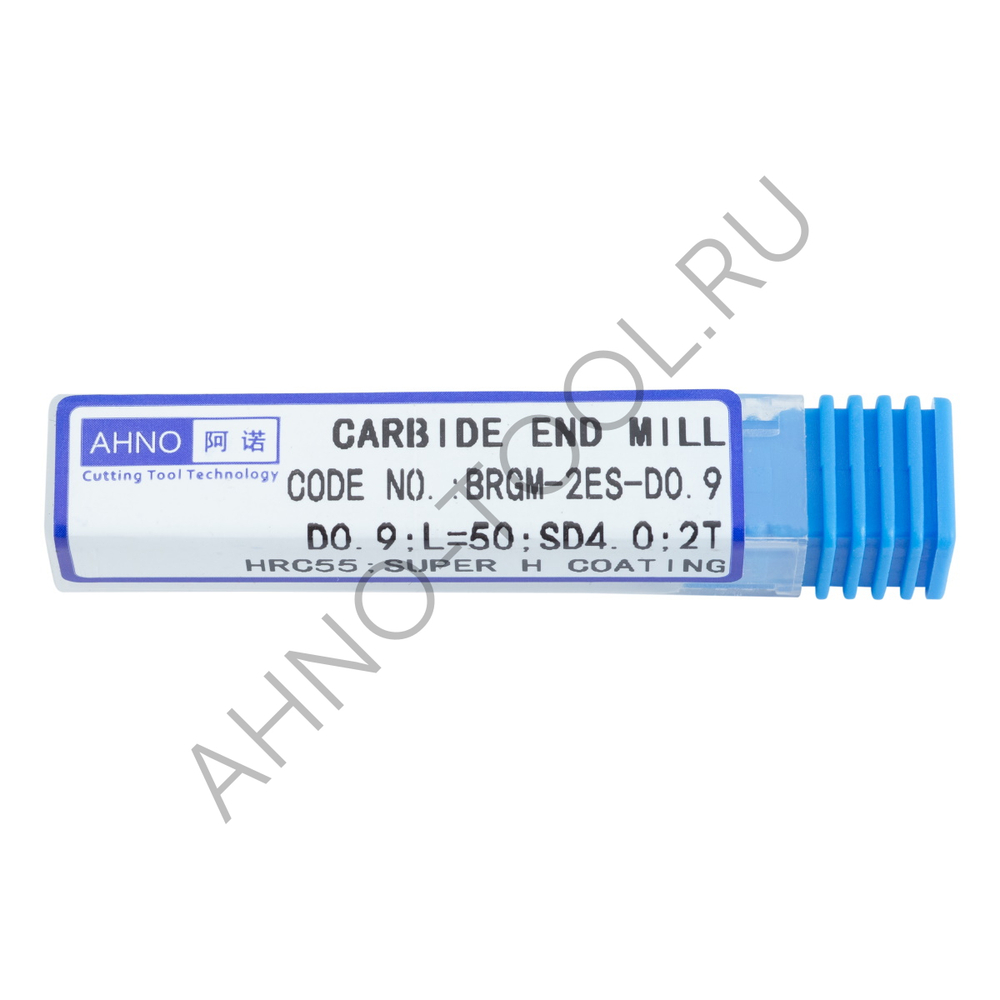 Фреза твердосплавная концевая   0.9мм (L=50, l=2.3, хв=6) Z2 35° микро BRGM-2ES-D0.9 AHNO