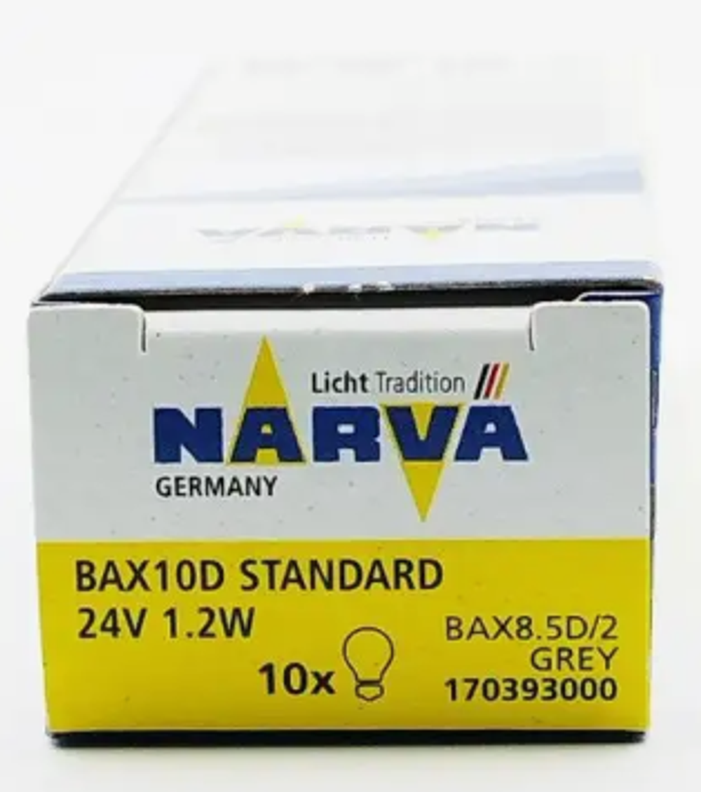 Автолампа  W 24-W 1,2W (R1,2 W) (BAX8.5d) Grey Narva с патроном #17039