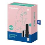 Чёрно-серебристая вибропуля 11см Satisfyer Sparkling Darling