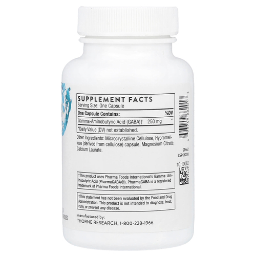 Thorne, PharmaGABA-250, 60 капсул (250 мг в 1 капсуле)