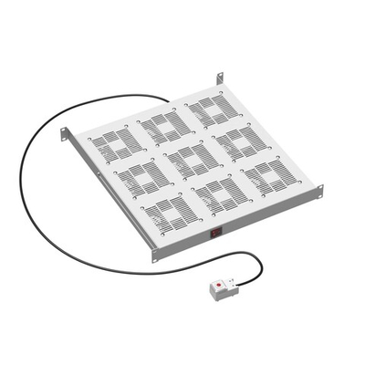 19" Вентиляторный модуль 9 вентиляторов с термостатом для 19" IT-корпусов ДКС серии STI/CQE, RAL7035