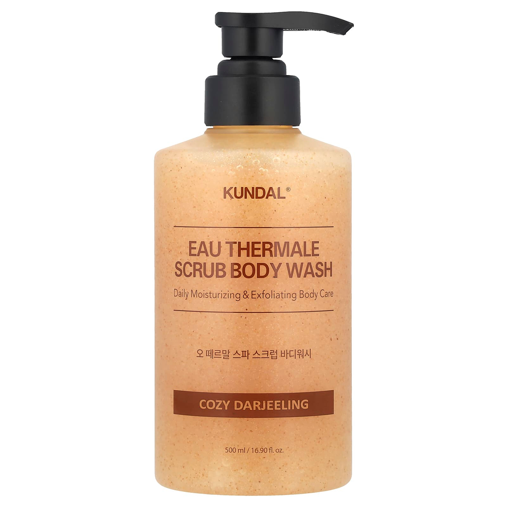Kundal, EAU Thermale Scrub, гель для душа, Cosy Darjeeling, 500 мл (16,9 жидк. Унции)