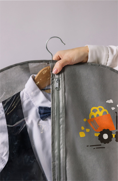 Чехол детский 50х80 Самосвал (серый)