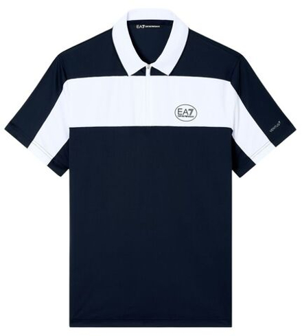 Теннисное поло EA7 Tennis Pro Zip-Up - armani blue