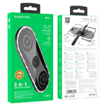Беспроводная зарядка BOROFONE BQ14 3в1 15W (черный)