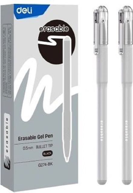 Ручка гелевая стираемая Deli, черная, 0,5мм, 1шт.