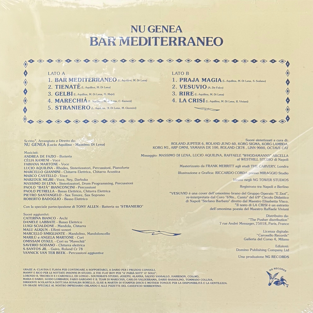 Виниловая пластинка Nu Genea ‎– Bar Mediterraneo LP