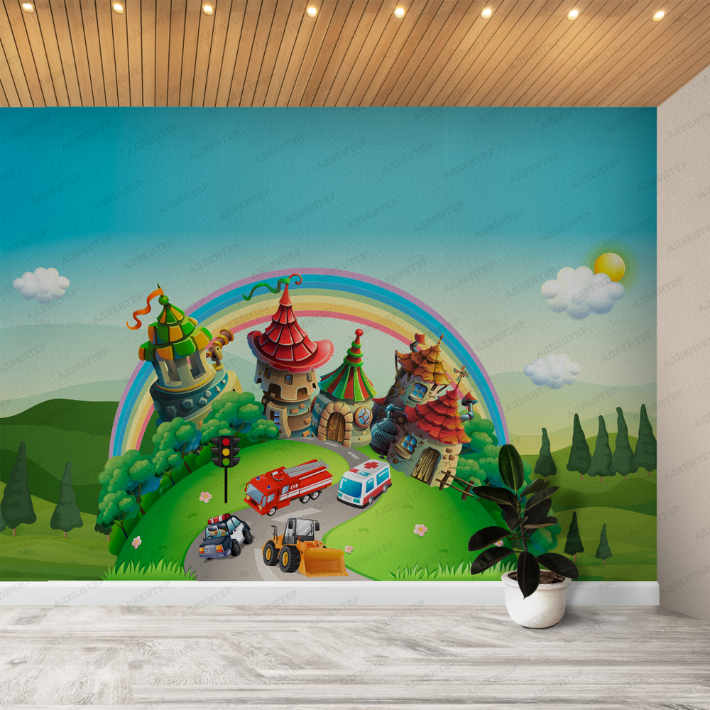 Фотообои для детского сада Город - городские службы 081