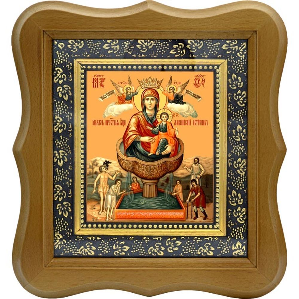 Живоносный источник. Икона Божьей Матери на холсте.