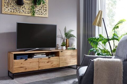 Тумба под ТВ лофт из массива дуба Бруклин-1