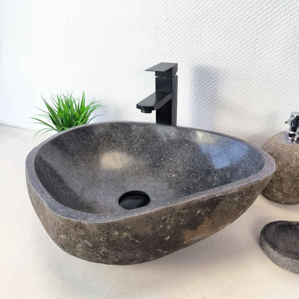 Раковина из речного камня RS-66014 48х38х15 из натурального камня