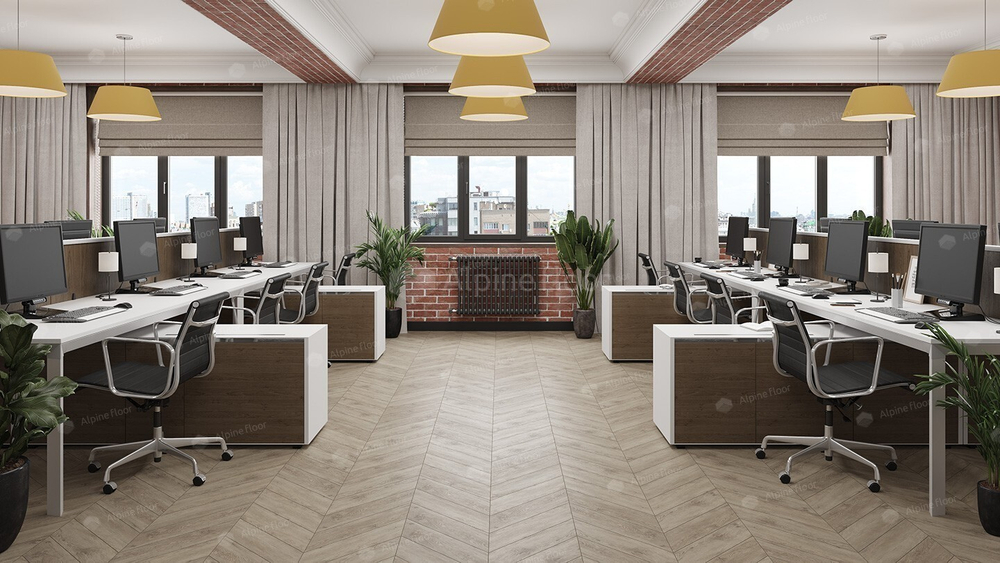 Каменно-полимерная напольная плитка Alpine Floor Chevron Карите ECO 18-11