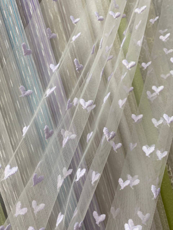 Вышивка на микросетке сердечки (5005)