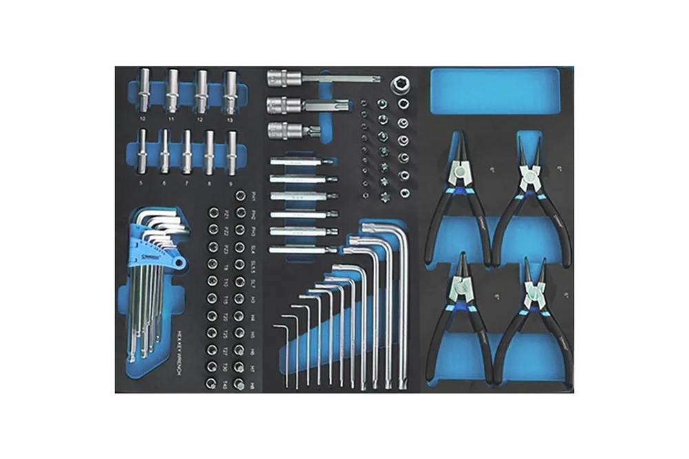 Тележка инструментальная AutoMeister 7 ящиков (RAL5015/RAL7040) с набором инструмента 229 предметов 79486